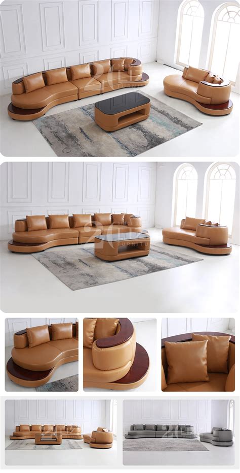 Leather Sofa With Wooden Trim | Cabinets Matttroy