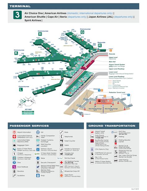 O'Hare Airport Terminal3 Map | Chicago airport, Airport map, Ohare airport