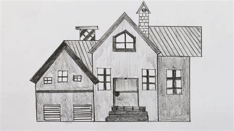 Easy House Drawing Sketch