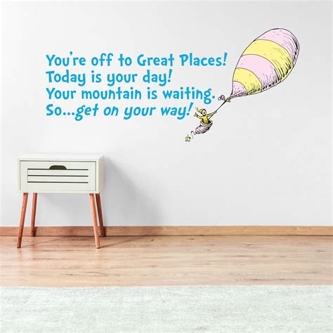 Dr Seuss Oh the Places You'll Go Balloon Quote Wall | Etsy