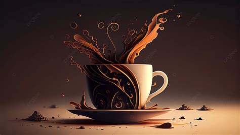 Coffee Splash Creative Illustration Background, Coffee, Splash Effect ...