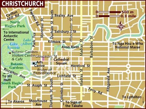 Political Map of Christchurch New Zealand | Political Map of New Zealand