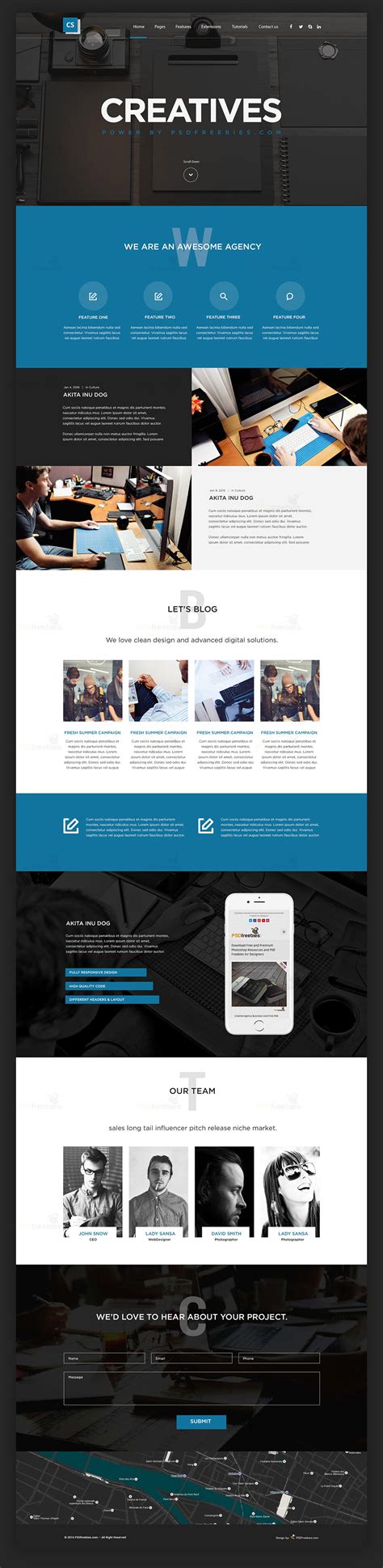 Creative Digital Agency Website Template Free PSD | PSDFreebies.com