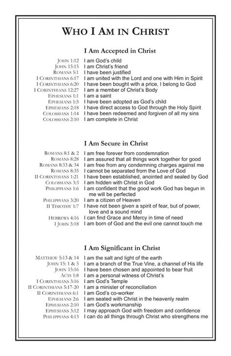 Who I Am In Christ Printable Bookmark - Printable Word Searches