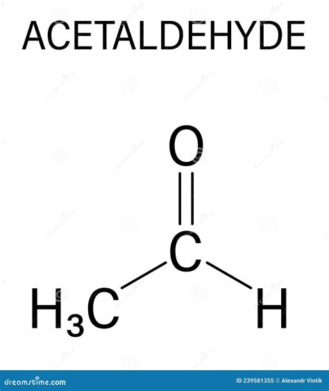 Acetaldehyde or Ethanal Molecule, Chemical Structure. Skeletal Formula ...