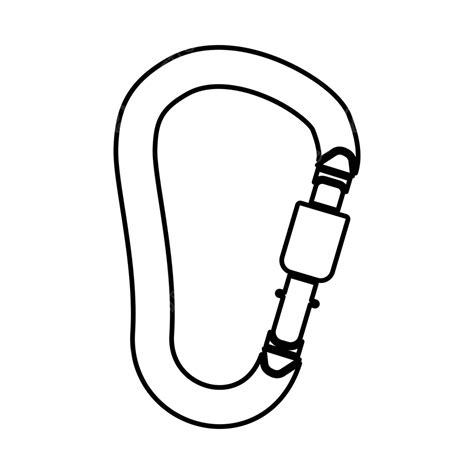 Black Icon Of Carabiner Hook Or Safety Hook Vector, Clasp, Loop, Climb ...