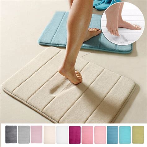 Memory Foam Absorbent Soft Floor Mats Non-slip Rugs Bath Bathroom ...