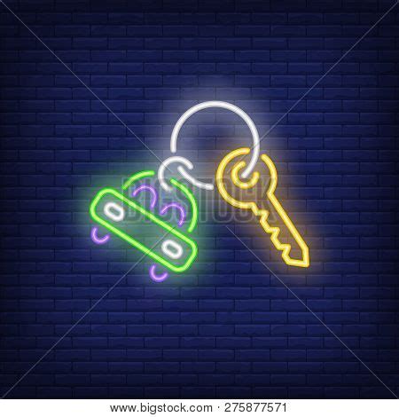 Car Keys Neon Sign. Vector & Photo (Free Trial) | Bigstock