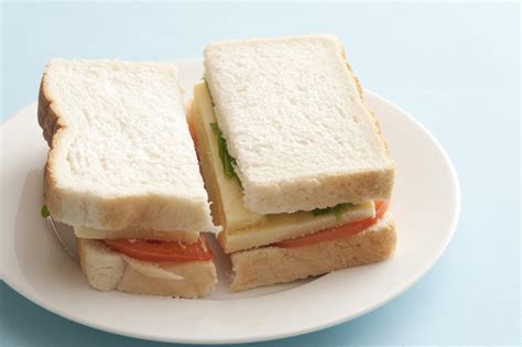 Fresh white bread sandwich on a plate - Free Stock Image