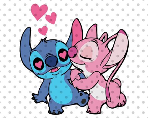 Stitch in Love Svg Stitch svg Stitch paar svg angel svg - Etsy Nederland