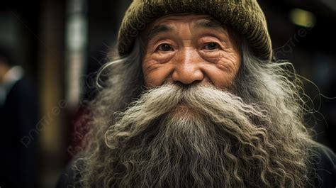 An Old Asian Man With A Long Beard Background, Bushy Beard, Hd ...