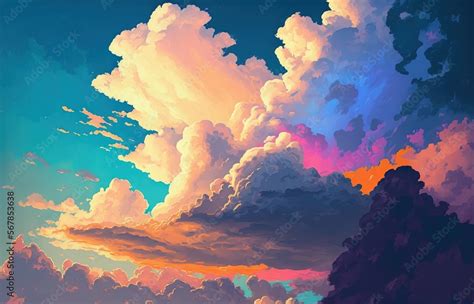 Sky background with vibrant colors. Image of the sky at sunset. cloud ...