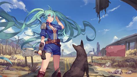 Fallout 4, Vocaloid, Hatsune Miku, Crossover, Dog, Anime Girls ...