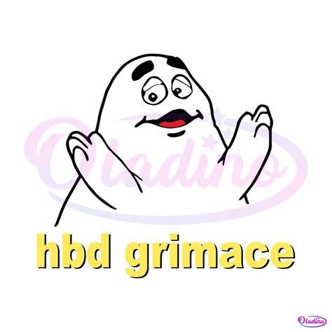 Hbd Grimace Funny Face Hbd Mc Donalds SVG Digital Cricut File » Oladino