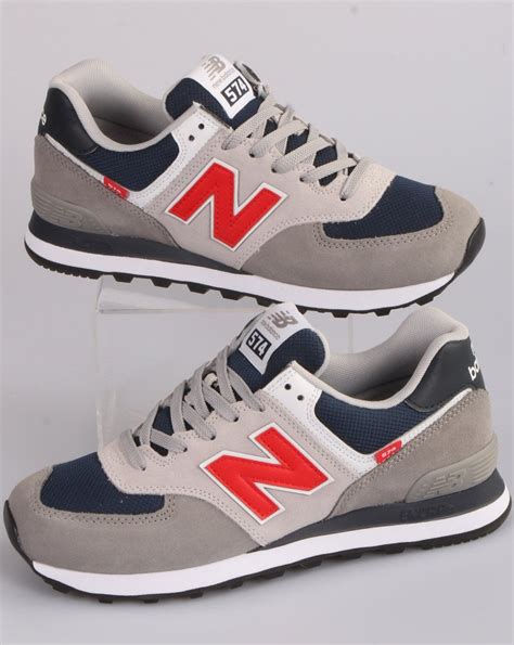 New Balance 574 Trainer Grey/Red - 80s Casual Classics