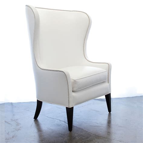 White Leather Wingback Chair - Foter