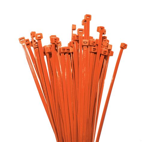 Nylon Cable Ties, Orange, 300mm Long x 4.8mm Wide, Pack of 100 - KT Cables