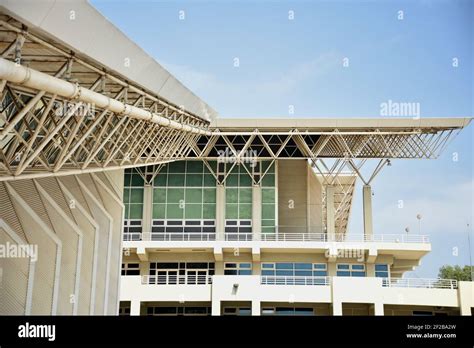 Exterior view of the OAKA Olympic Stadium Sports Complex building in ...