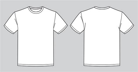 Blank White Tshirt Template Front And Back View Stock Illustration ...