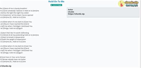 Chord: Hold On To Me - tab, song lyric, sheet, guitar, ukulele | chords.vip