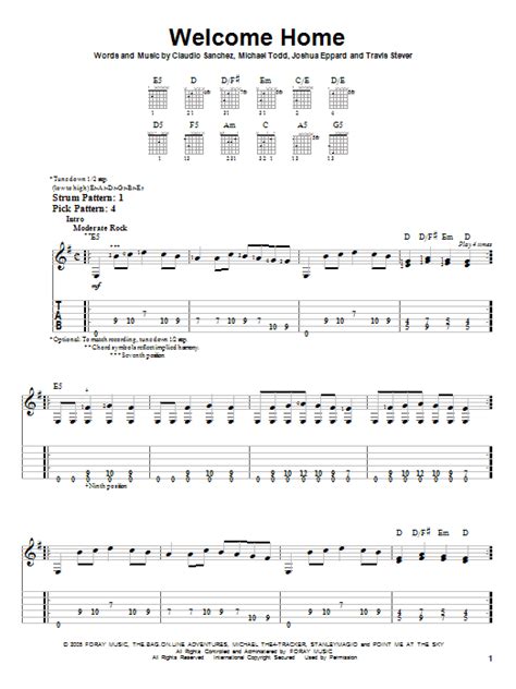 Welcome Home by Coheed And Cambria - Easy Guitar Tab - Guitar Instructor