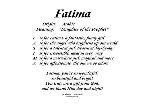 Meaning of Fatima - LindseyBoo