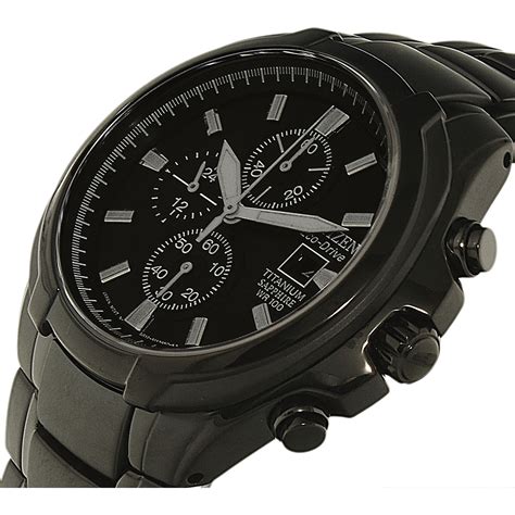 Mens Watch Citizen Eco-Drive Titanium Solar Powered Chronograph ...