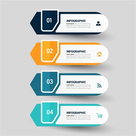 Four steps Infographics banner design template. 4837346 Vector Art at ...