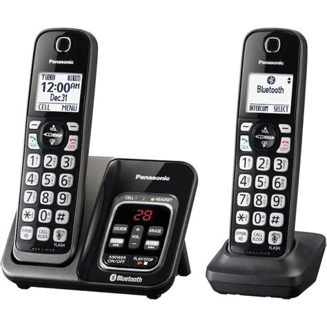 Panasonic Link2Cell Bluetooth Cordless Phone with Answering Machine and ...