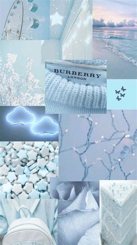 Light Blue Aesthetic Collage Wallpaper | Aesthetic Wallpaper | Collage ...