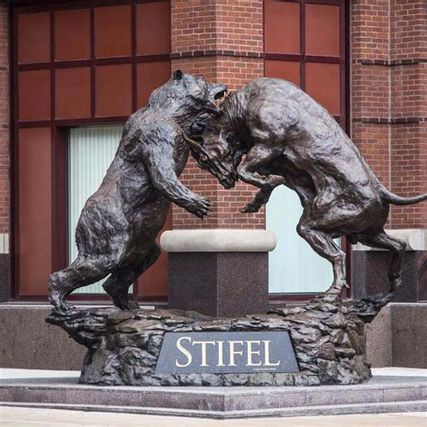 Bull And Bear Statues Metal Casting Bronze Sculpture - SevenTreeSculpture