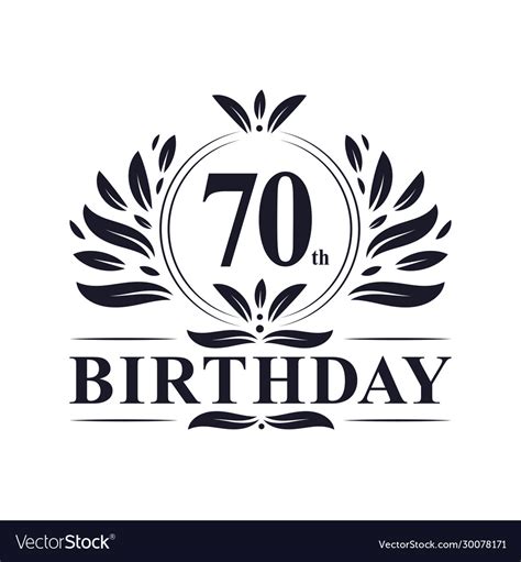 70th birthday logo 70 years birthday celebration Vector Image