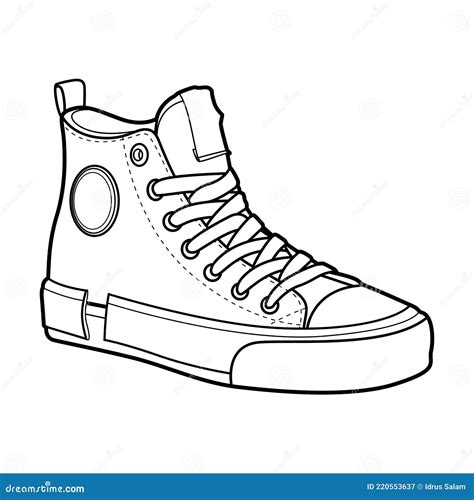 One Line Sneaker Design Silhouette.Hand Drawn Minimalism Style Vector ...