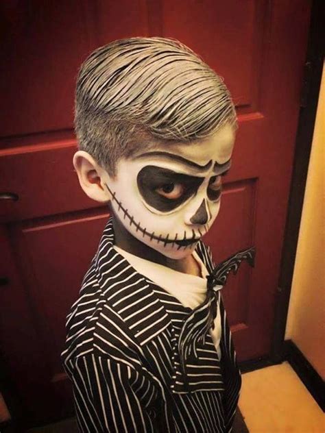 Excellent idea for Kids make up. Jack Skellington Halloween Costume ...