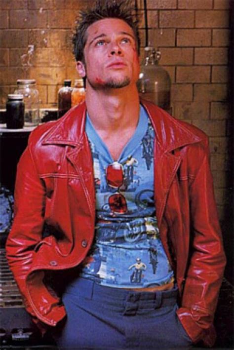 Tyler Durden Leather Jacket, Fight Club Brad Pitt Tyler Durden Genuine ...