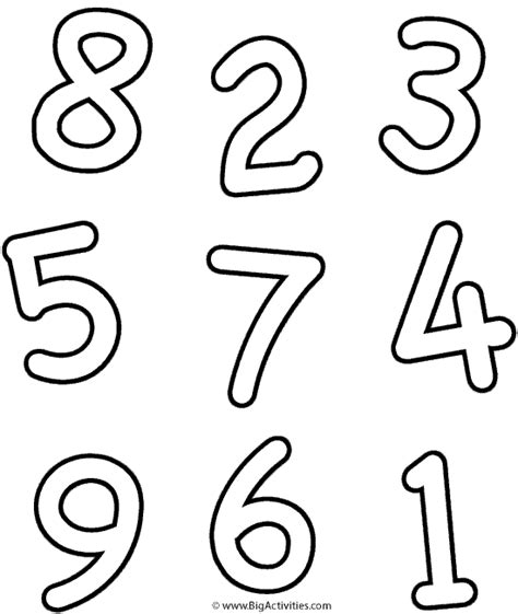 Numbers Coloring Pages Printable