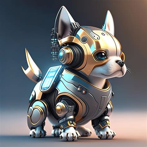 Premium AI Image | Cute robot chibi dog Generative AI