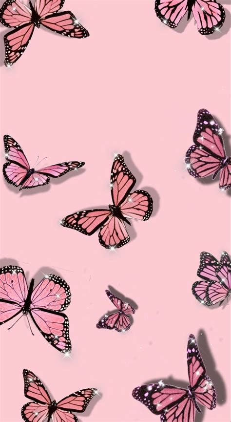 Pink Butterfly Aesthetic Wallpaper Desktop