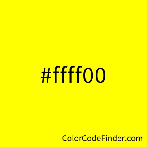 Yellow Color Code is #ffff00