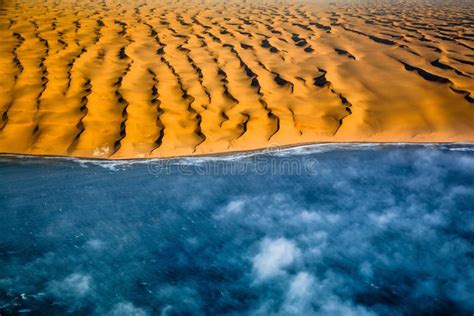 Sand Dunes of Namib Desert from Aircraft on Skeleton Coast in Namibia ...