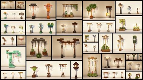 Minecraft: 60 Street Light Design Ideas | Lamp Post Build Hacks ...