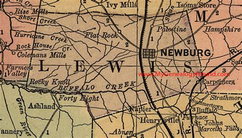 Lewis County, Tennessee 1888 Map