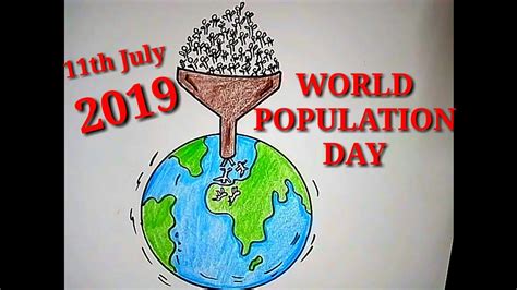 How to draw world population day drawing 2019 // Save earth easy ...