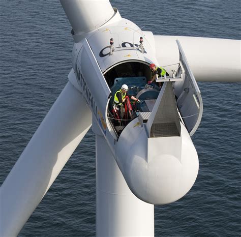 Servicing the nacelle of a turbine at Lillgrund - a Danish offshore ...