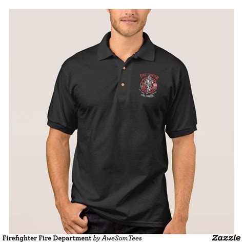 Firefighter Fire Department Polo Shirt | Zazzle.com | Mens polo shirts ...