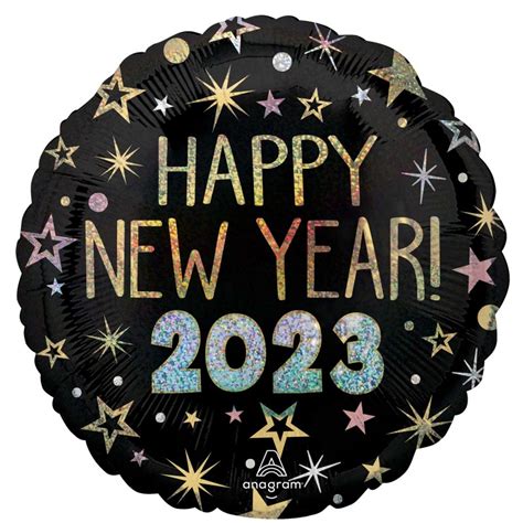 Happy New Year! 2023 Round Foil Balloon - 45cm