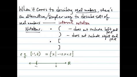 Set-builder and interval notations for describing sets of real numbers ...