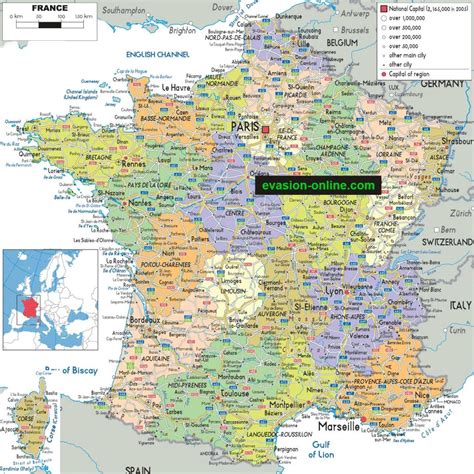 La carte de France avec ses régions » Vacances - Arts- Guides Voyages