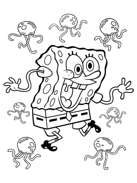 Spongebob And Jellyfish Coloring Page Free Printable Coloring Pages ...