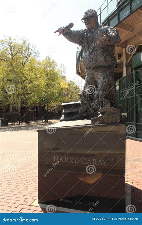 Harry Caray Statue at Wrigley Field, Home of Chicago Cubs Baseball Team ...